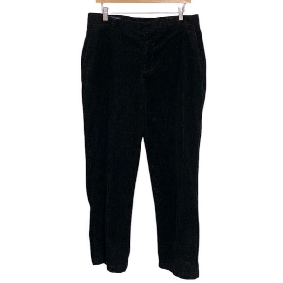 LANDS' END Black Corduroy Trouser Pants - Picture 3 of 8